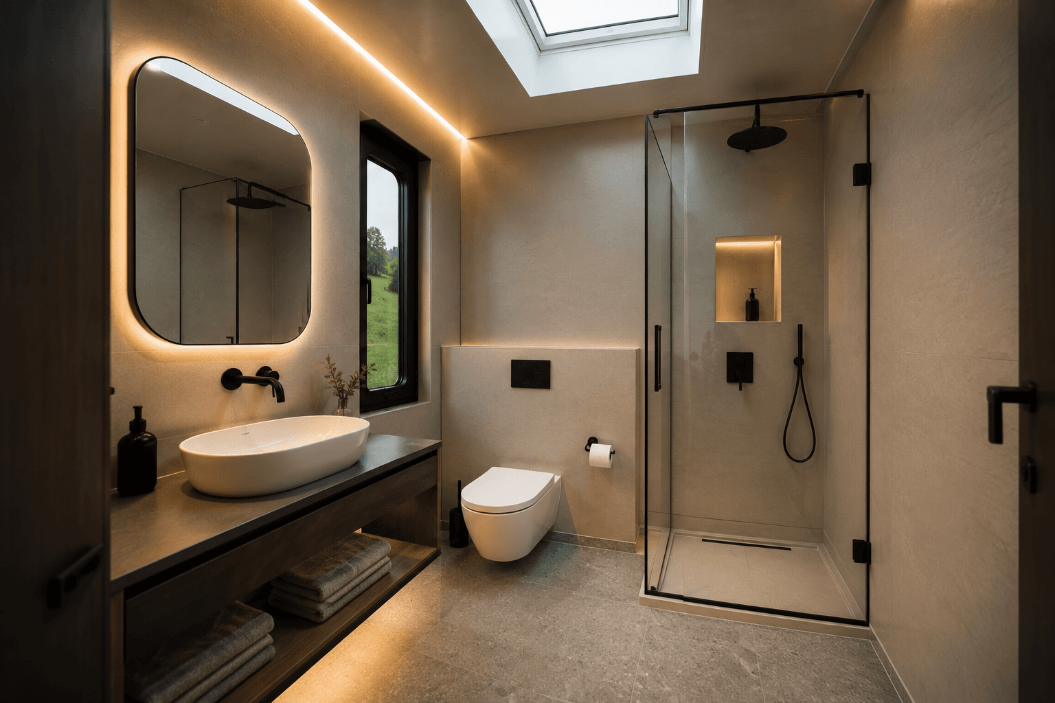 Hotel-grade bathroom in the Glamping Edition